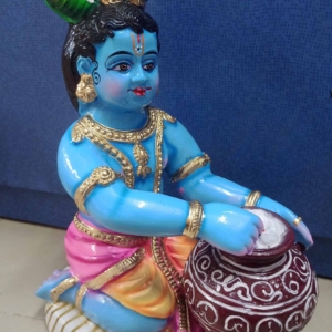 KRISHNAR WITH SINGLE POT SIDE - PAPER - GIANT - 17.5" - KPM GOP